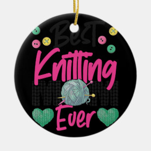 Décoration En Céramique Tricot Crochet Knit Happer Knitter