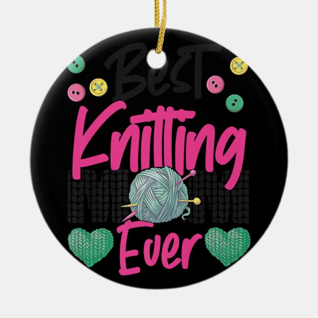 Décoration En Céramique Tricot Crochet Knit Happer Knitter (Devant)