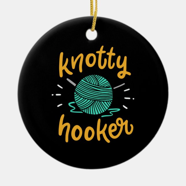 Décoration En Céramique Tricot de croisement pour un compteur (Devant)