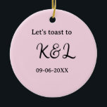 Décoration En Céramique Trinquons à l'annonce de mariage lettre rose<br><div class="desc">Conception</div>
