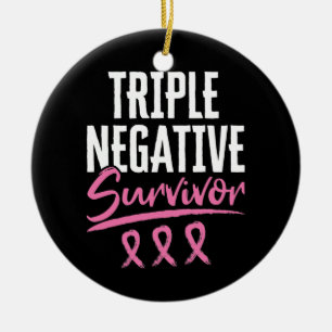 Décoration En Céramique Triple cancer du sein de survivant négatif TNBC