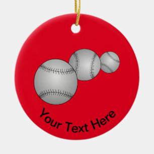 Décoration En Céramique Trois Baseballs