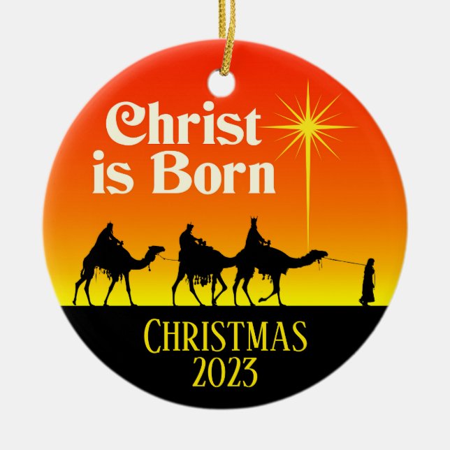 Décoration En Céramique Trois Etoile Hommes Sages de Bethléem Noël (Devant)