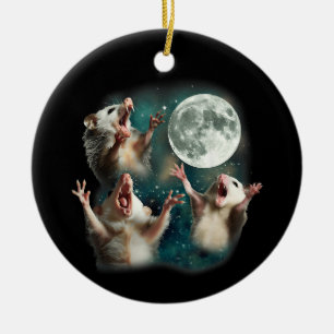 Décoration En Céramique Trois Possum Moon 3Opossum Drôle Mème Maudit bizar