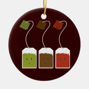 Décoration En Céramique Trois sacs à thé de sourire