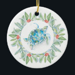 Décoration En Céramique Tropical Christmas Tree Ornament Tortue de mer<br><div class="desc">Un cadeau parfait pour les amoureux de la tortue de mer dans votre vie, cet élégant ornement de Noël acrylique présente une réplique de ma tortue de mer originale avec des baies rouges botaniques et de l'art de la verdure. Décorations parfaites pour votre arbre de Noël tropical. Pour en savoir...</div>