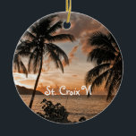Décoration En Céramique Tropical Sunset Beach Palms St. Croix USVI<br><div class="desc">Tropical Sunset Beach Palms St. Croix USVI Céramique Ornement - ce décor romantique a été photographié à Cane Bay dans les îles Vierges américaines de Sainte-Croix. J'adore comment le coucher du soleil, les palmiers et à flanc de colline se rassemblent pour faire une photo relaxante du coucher du soleil. J'espère...</div>