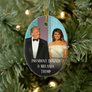Décoration En Céramique Trump 2020 L'Élégant Donald et Melania de Noël