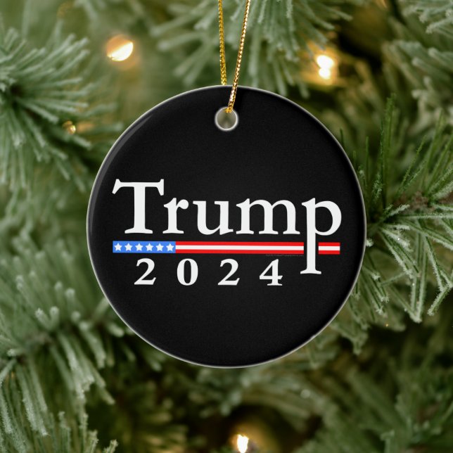 Décoration En Céramique Trump 2024 Classique Noir et Rouge (Arbre)
