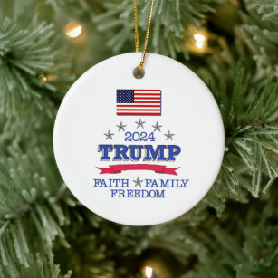Décoration En Céramique Trump 2024 Foi Liberté familiale
