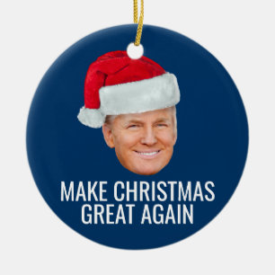 Décoration En Céramique Trump avec Santa Hat - Rendre Noël magnifique