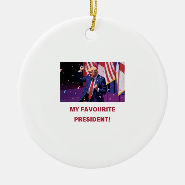 DÉCORATION EN CÉRAMIQUE TRUMP - MON MARCHANDISE PRÉSIDENTE PRÉFÉRÉE (Devant)