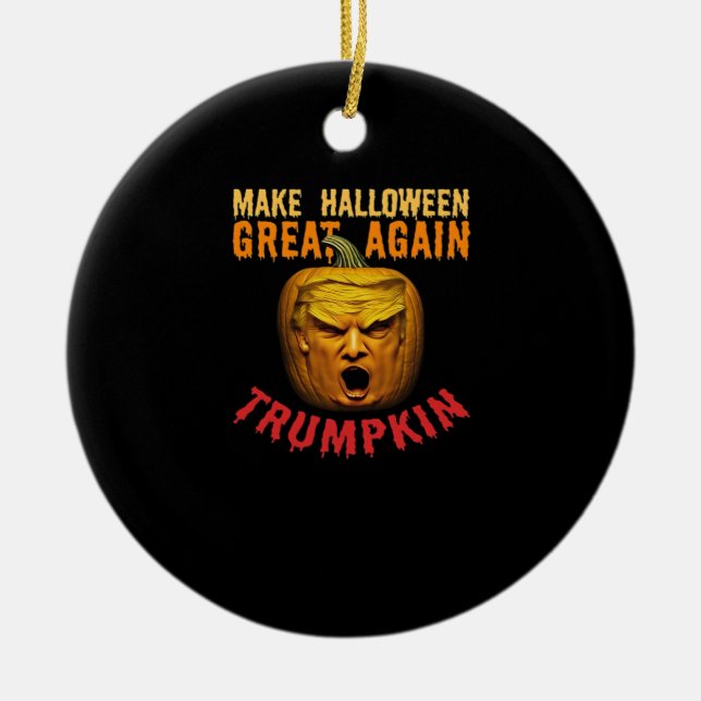 Décoration En Céramique Trumpkin Rendre Halloween grand à nouveau - Drôle  (Devant)
