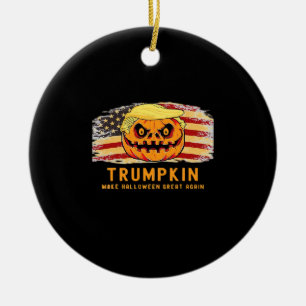 Décoration En Céramique Trumpkin rendre Halloween grand encore Drapeau amé