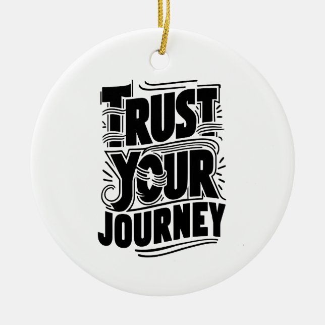 Décoration En Céramique Trust Your Journey Vertical Typography Art (Devant)