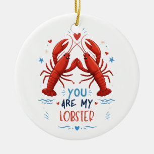 Décoration En Céramique Tu es mon homard Citation de couple amoureux nauti