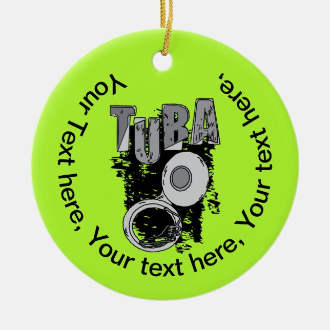 Décoration En Céramique Tuba et texte (Devant)
