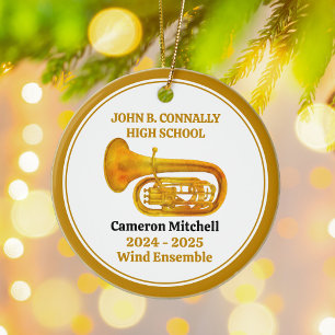 Décoration En Céramique Tuba High School Band Gold personnalisé
