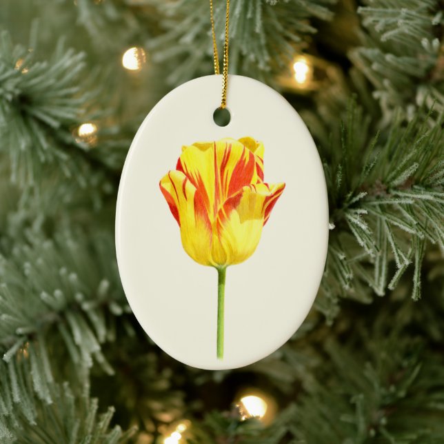 Décoration En Céramique Tulipe jaune et rouge (Arbre)