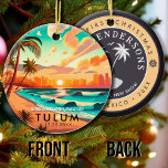Décoration En Céramique Tulum Mexico Palm Tree Vintage voyage Souvenir<br><div class="desc">Tulum Mexique Vintage 60s Souvenirs. Tulum Beach Mexico - Retro Tropical Palm Tree 60s Souvenirs design Vintage fait un grand cadeau de Noël ou d'anniversaire pour les fans de Tulum Beach plage. Le design rétro de l'ambiance estivale est un cadeau parfait pour les amateurs de voyage et de destination tropicale....</div>