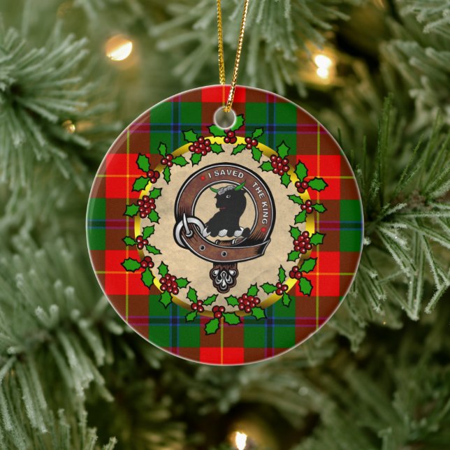 Décoration En Céramique Turnbull Clan Badge&Tartan Noël personnalisé (Arbre)