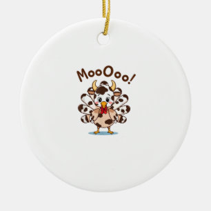 Décoration En Céramique Turquie Moo Costume de vache mignonne Thanksgiving
