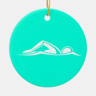 Décoration En Céramique Turquoise d'ornement de logo de bain