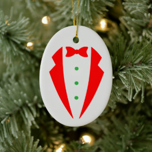 Décoration En Céramique Tuxedo Noël Ornament - Céramique Holiday Fun!