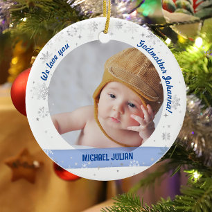Décoration En Céramique Twins Boy Girl Photos Godmère 1er Christmas Baby