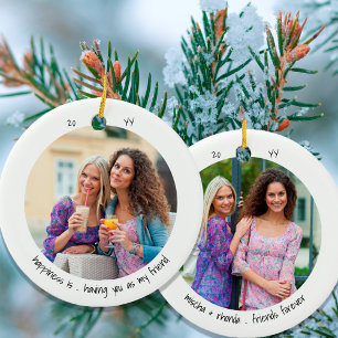 Décoration En Céramique Two Photo Happiness is .. Friend Cute Minimalist