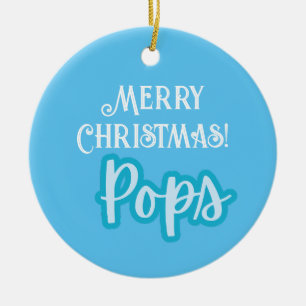 Décoration En Céramique Typographie Bleue cool Joyeux Noël Pops.