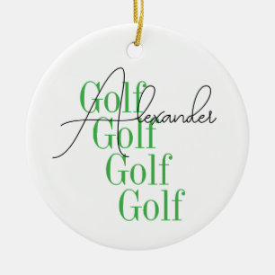Décoration En Céramique Typographie de golf minimaliste personnalisée