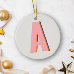 Décoration En Céramique Typographie rose et orange Monogramme initial<br><div class="desc">Ajoutez une touche vintage et audacieuse à votre décor de Noël avec ce décor en céramique monogramme personnalisé, avec un design de typographie rétro rose et orange vif. Parfait pour ceux qui aiment une esthétique ludique et nostalgique, cet ornement peut être customisé avec vos initiales, ce qui en fait un...</div>
