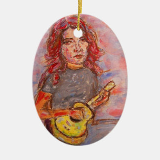 Décoration En Céramique ukulele girl art