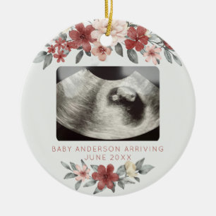 Décoration En Céramique Ultrasound Grossesse Faire-part Garder Floral