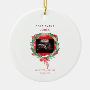 Décoration En Céramique Ultrasound Photo Arrivée prévue Noël