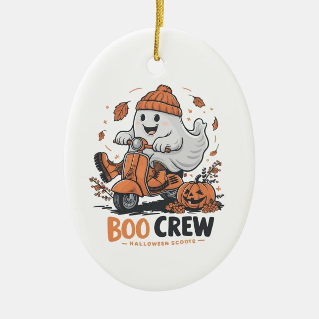 Décoration En Céramique Un fantôme ludique chevauchant un scooter (Devant)
