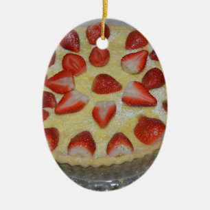 Décoration En Céramique Un gâteau à la fraise