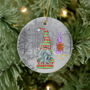 Décoration En Céramique un gnome de Noël festif ajoute un sentiment