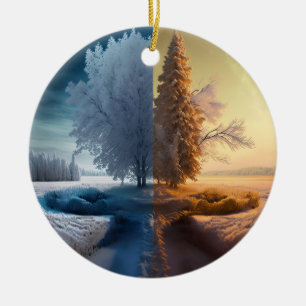 Décoration En Céramique Un jour en hiver