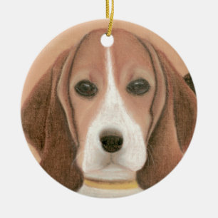 Décoration En Céramique Un mignon chien intelligent. Pastel