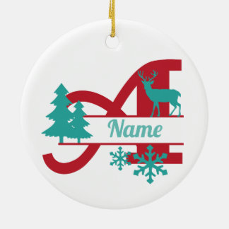 Décoration En Céramique Un Monogramme Arbre de Noël initial