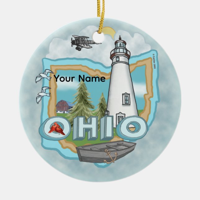 Décoration En Céramique Un phare de l'Ohio (Devant)