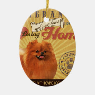 Décoration En Céramique Un Pomeranian affectueux fait notre maison de