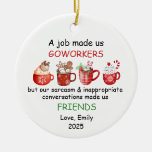 Décoration En Céramique Un travail fait nous Coworkers cadeau pour le trav