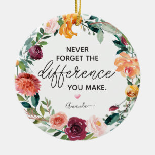 Décoration En Céramique Une élégante couronne florale n'oublie jamais pers