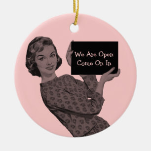 Décoration En Céramique Une femme rétro à l'ornement Porte - bloc Affichet