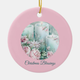 Décoration En Céramique Une lumière douce – Carte de Noël pastel