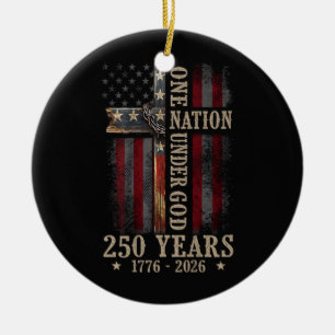 Décoration En Céramique Une nation sous Dieu 250 ans 250e anniversaire
