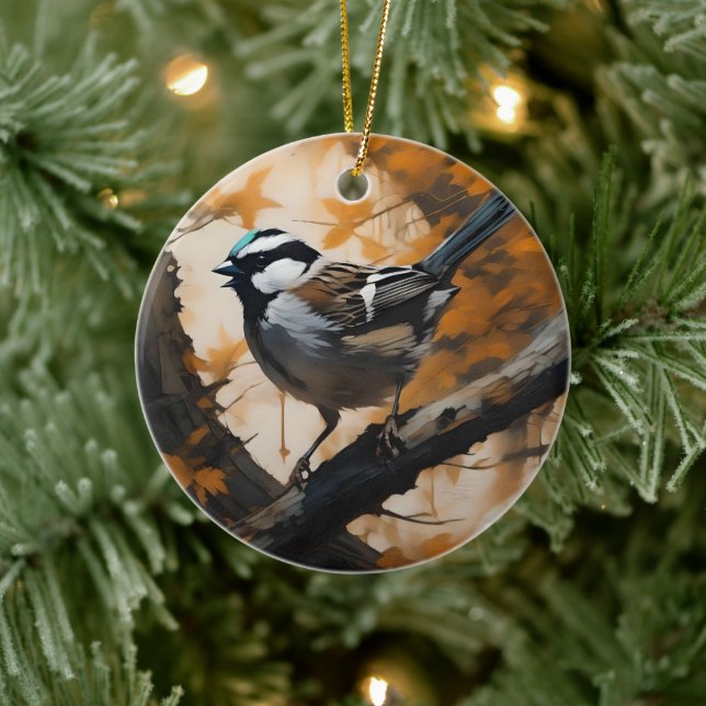 Décoration En Céramique Une Serenade de Robin dans la Canopée, (Arbre)